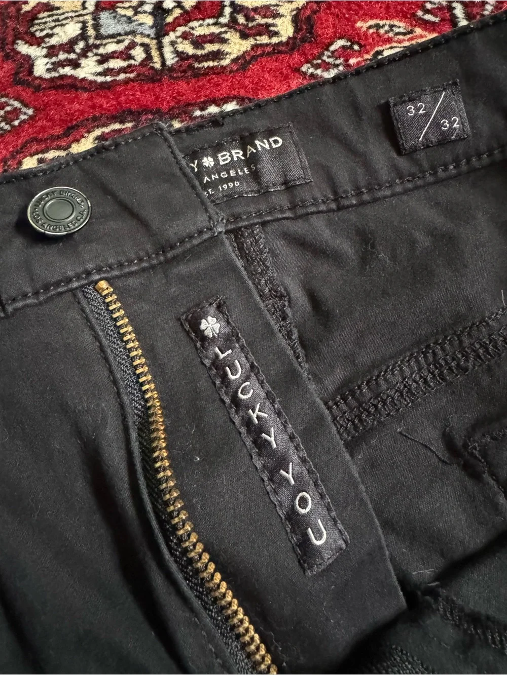 Lucky Brand 121 Slim‎ Straight Mens Jeans Sateen Black Size 32x32 Denim Pants